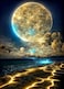 KINPLUB Moon Diamond Painting Kits for Adults 5D Moonlight Beach Diamond Art Kits for Beginners DIY Full Round Drill Seaside Landscape Paint with Diamond Dots Home Wall Decor 12 x 16 Inch