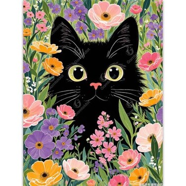 Gamteldot Black Cat Diamond Art Kits for Adults BeginnersDIY Diamond Art 5D Full Drill Diamond Dots Diamond Painting with Complete ToolsPefect Art Crafts for Home Wall Decor Gift12x16in