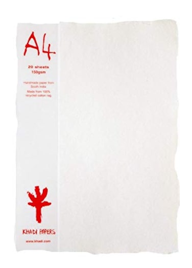 KHADI Paper White RAG 20 Sheets Packs A4W 150 GSM 825 X 1175