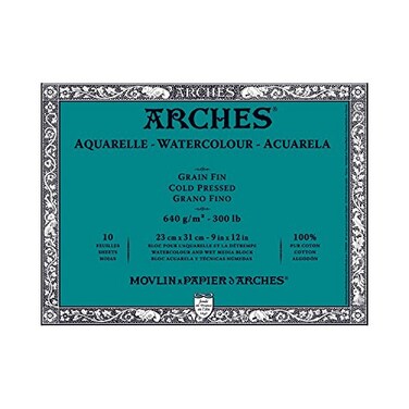 Arches Water Colour Block 300 lb 640GSM Cold Pressed 9 x 12