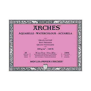 Arches Watercolor Paper Block Hot Press 14 x 20 140 pound