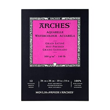 Arches Watercolor Pad 10x14 Inches 140lb300gsm Hot Press White