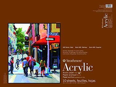 Strathmore 400 Series Acrylic Pad Linen Finish 18x24 Glue Bound 10 Sheets