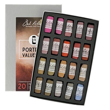 Jack Richeson 422938 Hand Rolled Soft Pastels Values 34 20 Piece Portrait Set