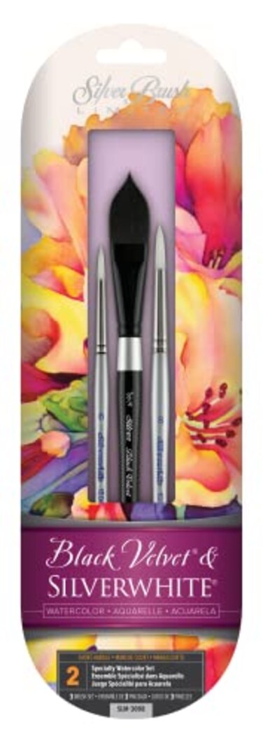 Silver Brush Limited Silver Brush SLMSpec Susan Louise Moyer Specialty Silk Painting Watercolor Set 3 Per Pack