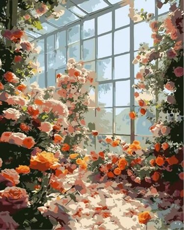 ZRIZQ Paint by Numbers Kit for Adults BeginnersFlowers DIY Painting SetRelaxing Creative Craft Activity16x20 InchFloral Home