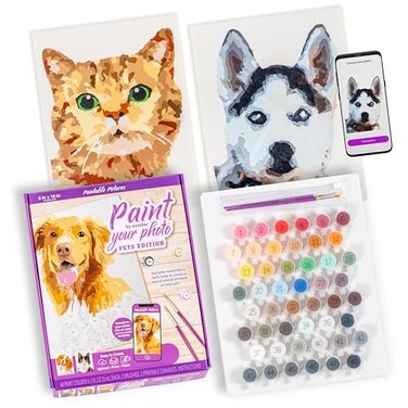 Paintable Pictures Paint Your Photo by Number Pets Edition Customizable Kit Printable Canvas Custom Paint by Number Technology