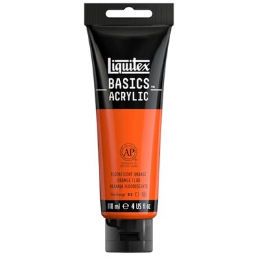 Liquitex BASICS Acrylic Paint 118ml 4oz Tube Fluorescent Orange