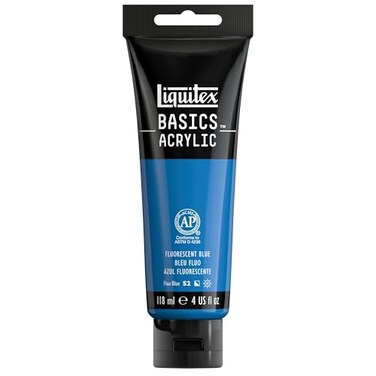 Liquitex BASICS Acrylic Paint 118ml 4oz Tube Fluorescent Blue