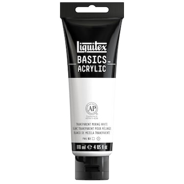 Liquitex BASICS Acrylic Paint 118ml 4oz Tube Transparent Mixing White