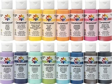 Delta Creative PROMOADA3 16 Color Ceramcoat Acrylic Paint Set Colors may vary 2 Fl Oz Pack of 16
