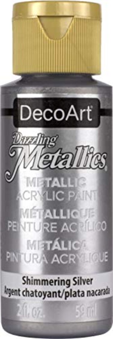 DecoArt Dazzling Metallics 2Ounce Shimmering Silver Acrylic Paint
