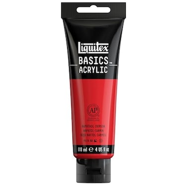Liquitex BASICS Acrylic Paint 118ml 4oz Tube Naphthol Crimson