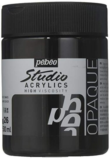 PEBEO Studio Acrylics 500ml Paint 500 ml Jars Mars Black