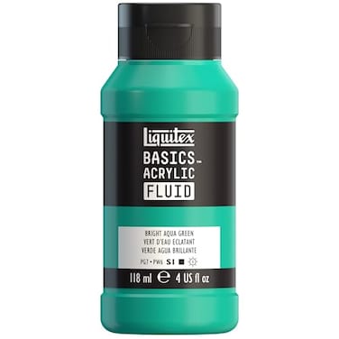 Liquitex BASICS Acrylic Fluid Paint 118ml 4oz Bottle Bright Aqua Green