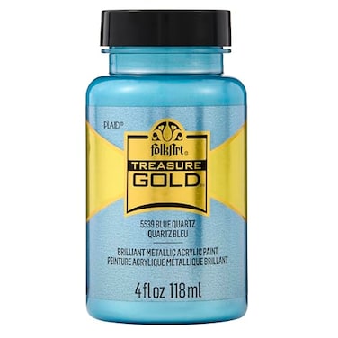 FolkArt Treasure Gold Brilliant Metallic Paint 4 oz Blue Quartz Acrylic