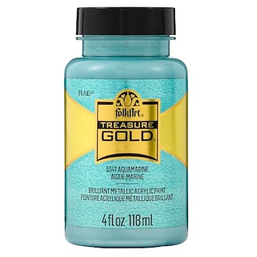 FolkArt Treasure Gold Brilliant Metallic Paint 4 oz Aquamarine