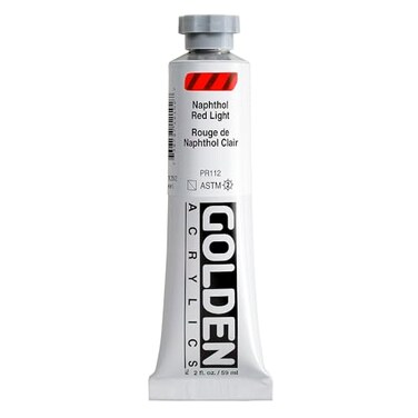GOLDEN Heavy Body Acrylics Naphthol Red Light 2 fl oz Tube Professional Acrylic Paint SemiTransparent