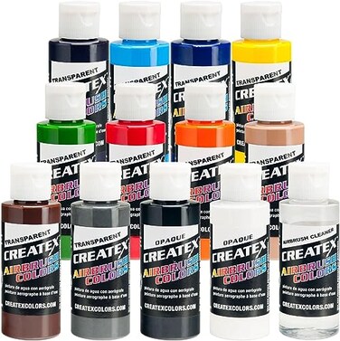 Createx Transparent 12 CREATEX Airbrush Paint Colors Set