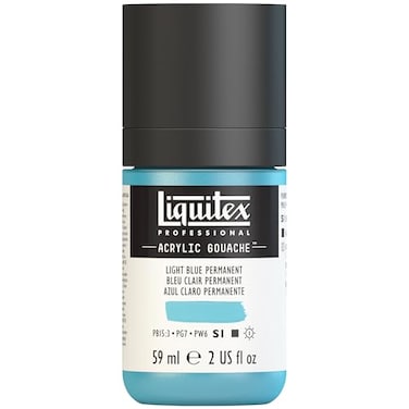 Liquitex Professional Acrylic Gouache 2oz 59ml Bottle Light Blue Permanent