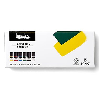 Liquitex Professional Acrylic Gouache Paint 6 x 22ml 074oz Primaries Set