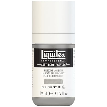Liquitex Professional Soft Body Acrylic Paint 59ml 2oz Bottle Iridescent Rich Silver
