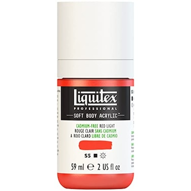 Liquitex Professional Soft Body Acrylic Paint 59ml 2oz Bottle CadmiumFree Red Light