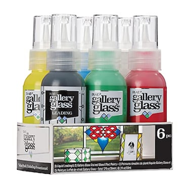 Gallery Glass Basic Stained Kit 6 Piece Glass Paint Set for DIY Arts and Crafts Perfect for Beginners and Artists 1 Count Pack of 1