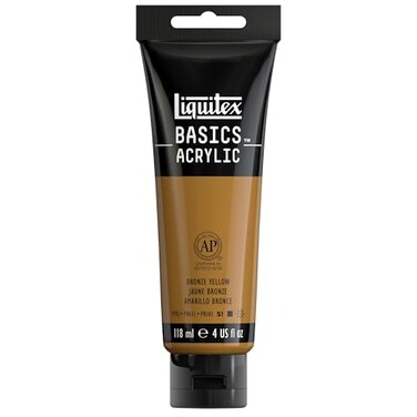 Liquitex BASICS Acrylic Paint 118ml 4oz Tube Bronze Yellow