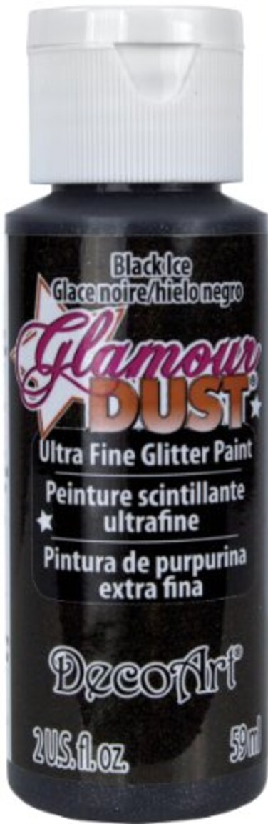 DecoArt 2 oz Black Ice Glamour Dust Glitter Paint Multicolor