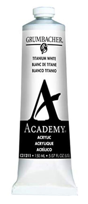 Grumbacher Academy Acrylic Paint 150ml507 oz Metal Tube Titanium White C21211