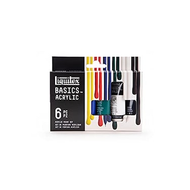 Liquitex BASICS Acrylic Paint Set 6 x 22ml 074oz Tube Paint Set Primary
