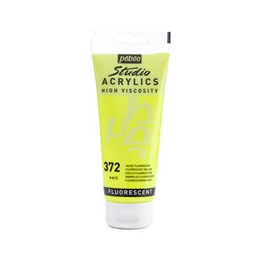 Pebeo Acrylic Fine Studio Acrylics Fluorescent Yellow Fluorescent Yellow 100ml338oz