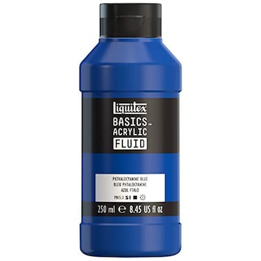 Liquitex BASICS Acrylic Fluid Paint 250ml 85oz Bottle Phthalocyanine Blue