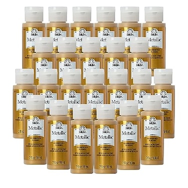 FolkArt K658 Paint Acrylic Metallic 2 Fl Oz Pack of 24 Antique Gold
