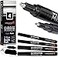 ArtShip Design 4 Chrome Mirror Paint Pens Double Pack of Both Extra Fine Medium Tip Markers for Models Cards Posters Rock Painting Mugs Ceramic Glass Wood Plastic Most Surfaces