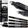 ArtShip Design 4 Chrome Mirror Paint Pens Double Pack of Both Extra Fine Medium Tip Markers for Models Cards Posters Rock Painting Mugs Ceramic Glass Wood Plastic Most Surfaces