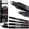 ArtShip Design 4 Chrome Mirror Paint Pens Double Pack of Both Extra Fine Medium Tip Markers for Models Cards Posters Rock Painting Mugs Ceramic Glass Wood Plastic Most Surfaces