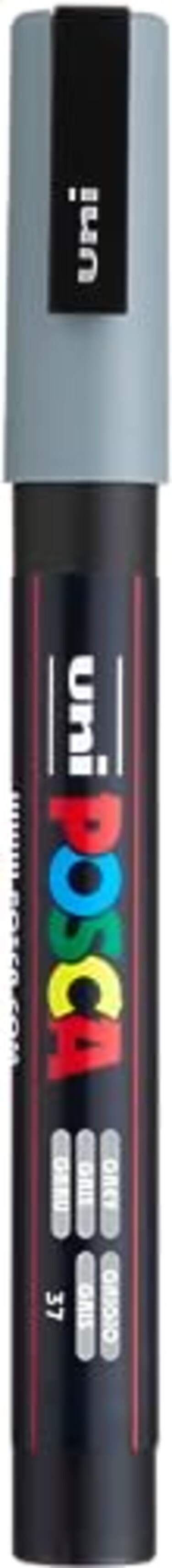 uni POSCA PC3M WaterBased Paint Markers Reversible Fine Tip 0913mm Grey