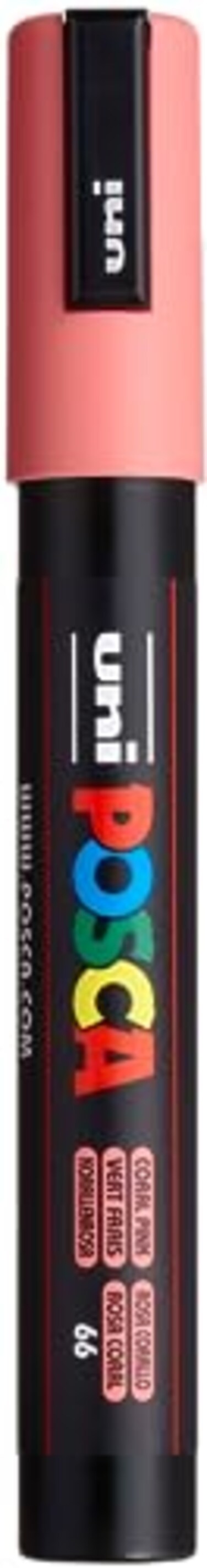 posca uni POSCA PC5M WaterBased Paint Markers Reversible Medium Tip 1825mm Coral Pink
