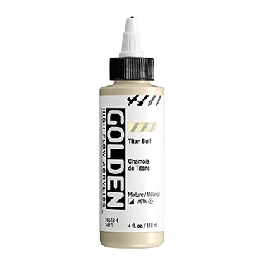 GOLDEN High Flow Acrylics Titan Buff 4 fl oz Bottle Professional Acrylic Paint SemiOpaque