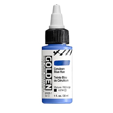 GOLDEN High Flow Acrylics Cerulean Blue Hue 1 fl oz Bottle Professional Acrylic Paint Opaque