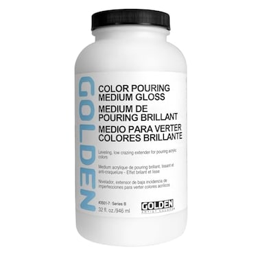 GOLDEN Color Pouring Medium Gloss by 32 fl oz Jar Professional Acrylic Medium Transparent