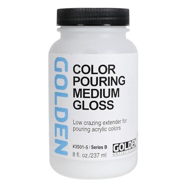 GOLDEN Color Pouring Medium Gloss by 8 fl oz Jar Professional Acrylic Medium Transparent