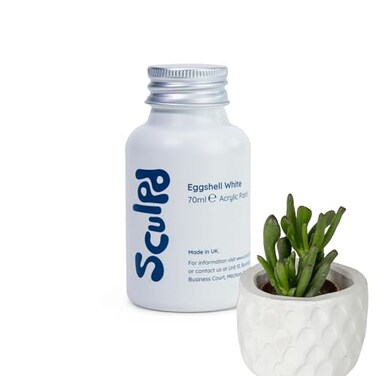 Sculpd Eggshell White Thick Acrylic Paint White Base Coat Non Toxic Paint for Wood Air Dry Clay Pottery Canvas Hobby Craft Fabric Rocks Waterproof Professional Grade Acrylic Paint 70ml