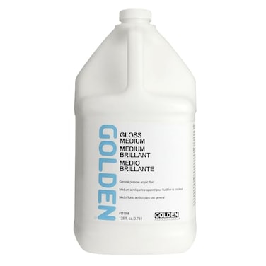 GOLDEN Gloss Medium by 128 fl oz Jug Professional Acrylic Medium Transparent