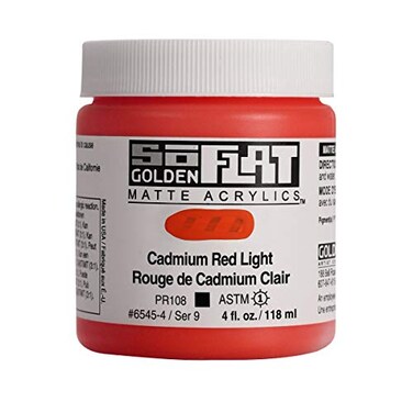 Golden SoFlat Acrylics Cadmium Red Light 4 fl oz 118ml Jar