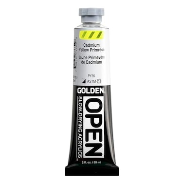 GOLDEN OPEN SlowDrying Acrylics Cadmium Yellow Primrose 2 fl oz tube Professional Acrylic Paint SemiOpaque