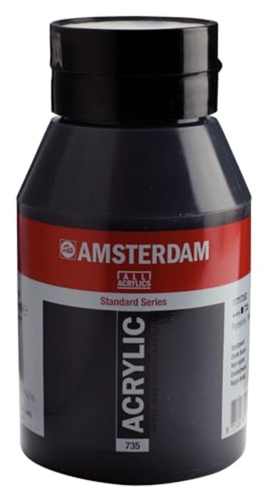 Amsterdam T17717352 Tarrence 468276 Amsterdam Acrylic Color Oxide Black 338 fl oz 1000 ml