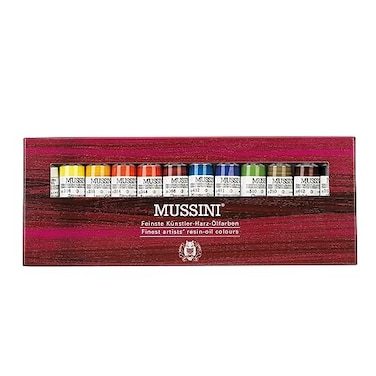 Schmincke MUSSINI finest resin oil paints cardboard set 12 x 15 ml set 70 012 097